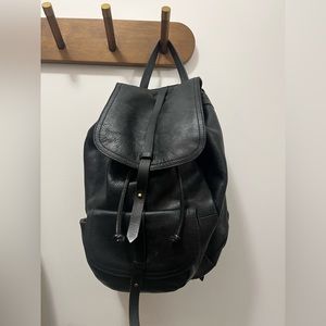 Black leather backpack - Madewell The Transport Rucksack